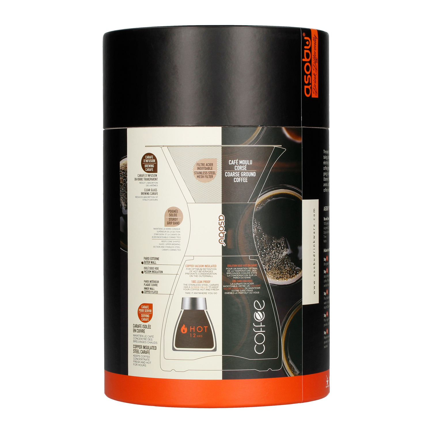 Asobu - Pourover Insulated Coffee Maker - Czarny