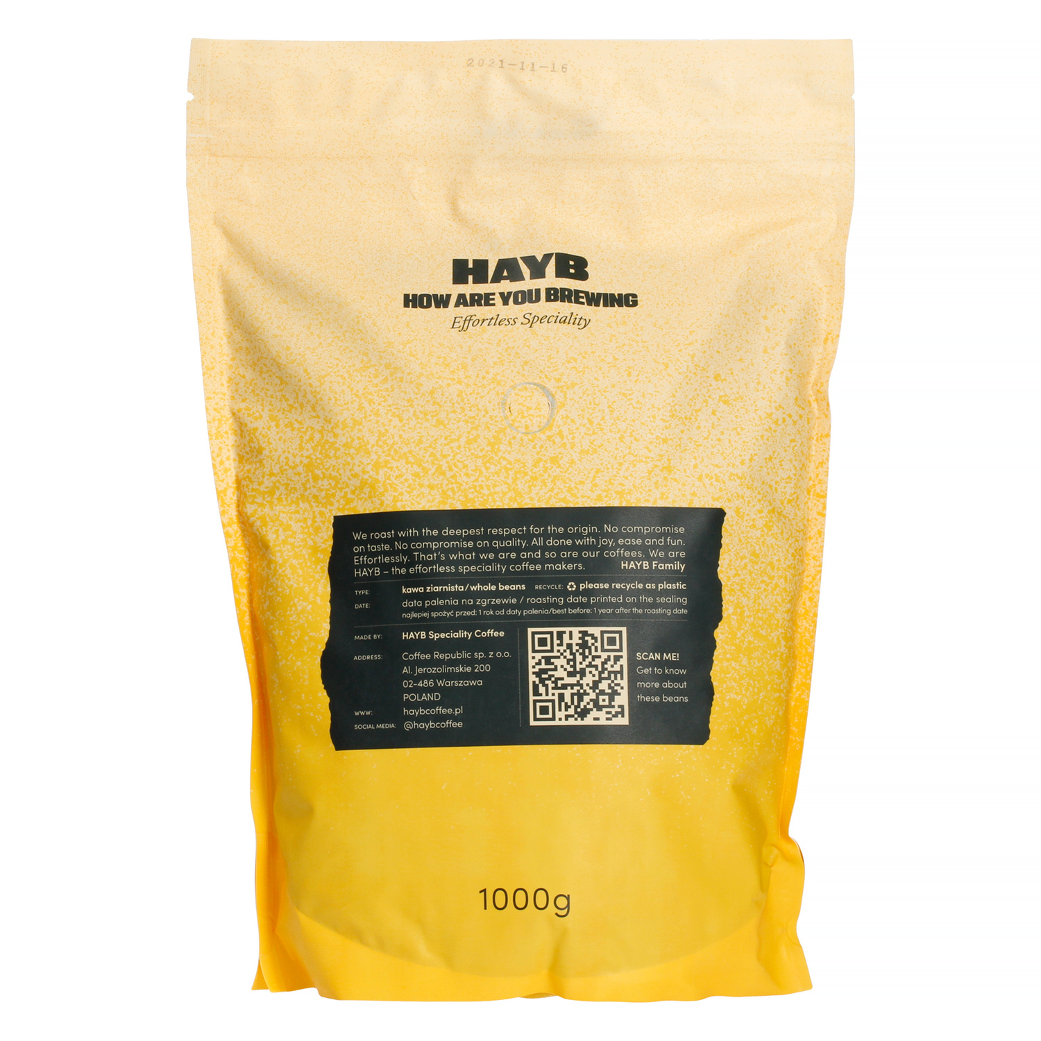 HAYB - Yellow Espresso Blend DARK 1kg